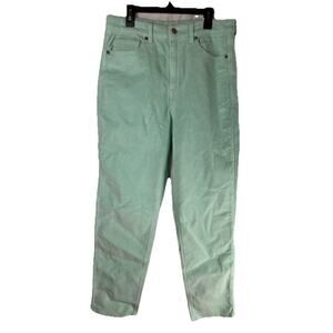 American Eagle Women’s Corduroy Mom Jean Straight High Rise in Mint Green Size 8